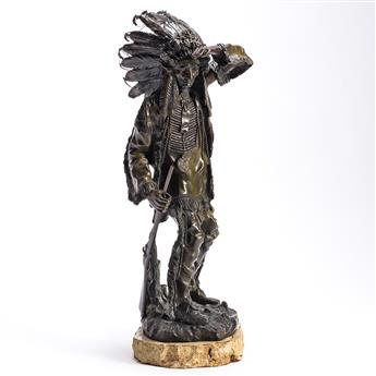 CARL KAUBA Three American Indian bronzes.